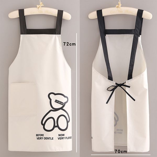Daily Life Apron with Custom Logo Pockets Waterproof Polyester Cotton Kitchen Chef Apron