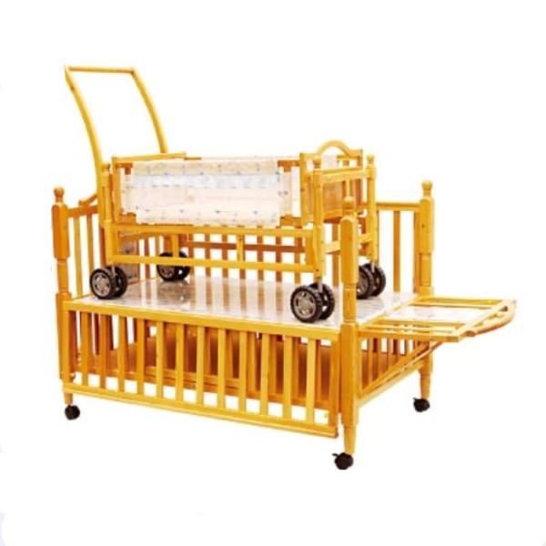 Adjustable Wooden Baby Cot