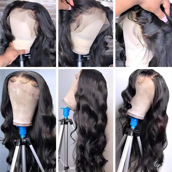 Virgin Hair Frontal Wig with Swiss Lace Openings and Raw Indian Hair