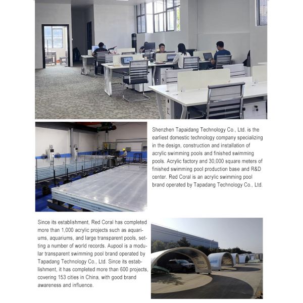 Ультрафиолетовая защита отливки толстых акриловых панелей для семейного бассейна Вилла бассейн