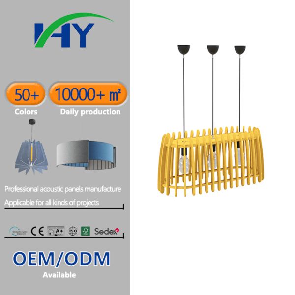 Restaurant Decoration Acoustic Lighting PET Acoustic Ceiling Light Fixtures