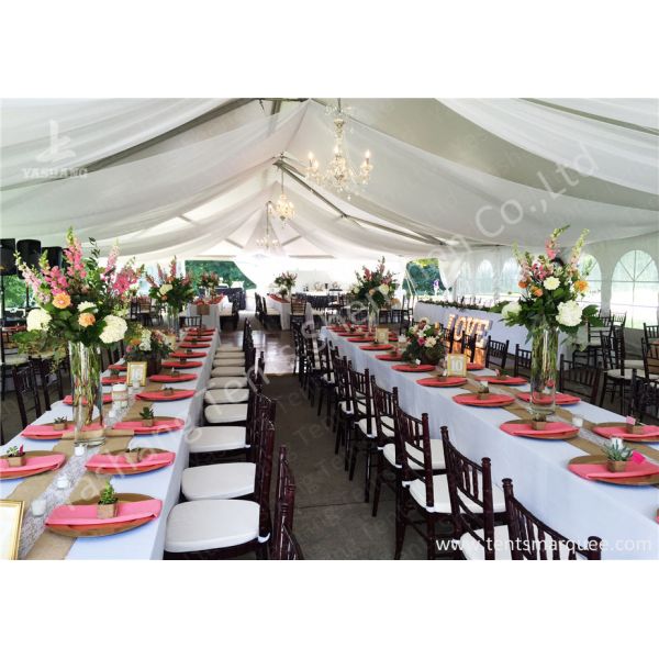 Clear Top Cover Outside Aluminum Luxury Wedding Tents Different Lightings