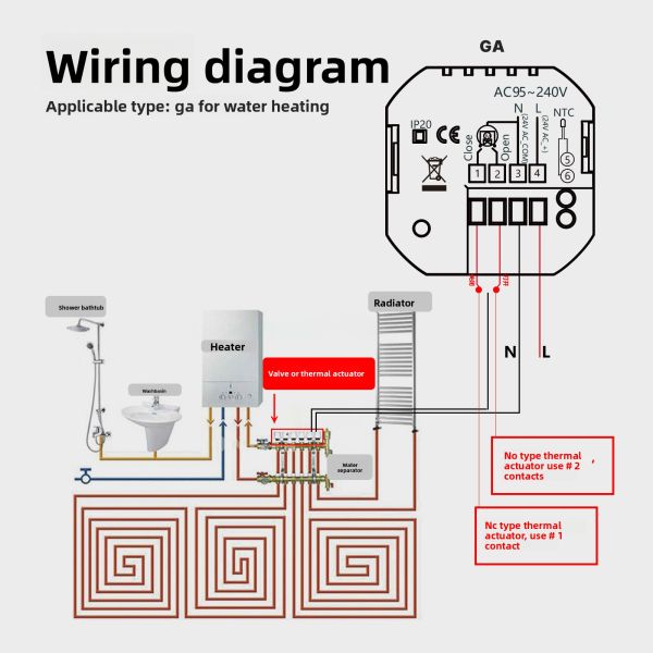 SIXWGH Tuya Smart WiFi Thermostat Electric Heating APP Control Voice Assistant Compatible Energy Saving Mode Child Lock High