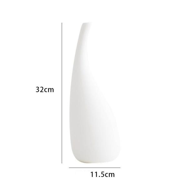 White Single Stem Savall Bone China Ceramic Vase For Dried Flowers