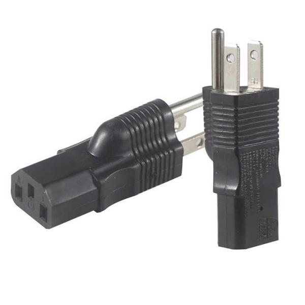 NEMA 5-15P to IEC 320 C13 Power Adapter Plug 125V 15A UL Certified