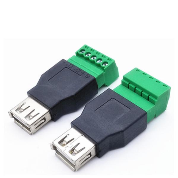 USB 2.0 A Screw Terminal Block USB 2.0 A Female Jack to 5 Pin Screw Shield terminals Type Adapter