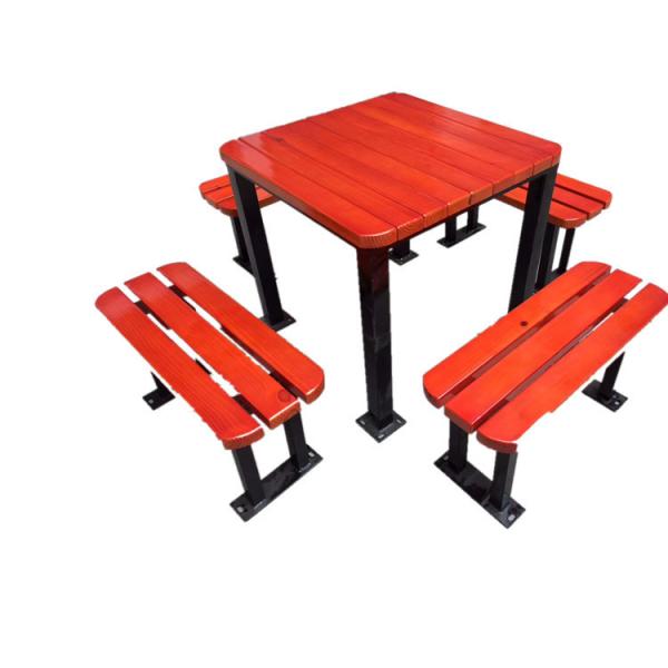 Community Park Rest Area Stainless Steel Wooden Chess Table And Bench