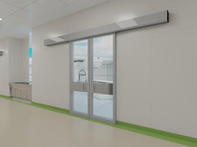 Automatic sliding glass door-double door