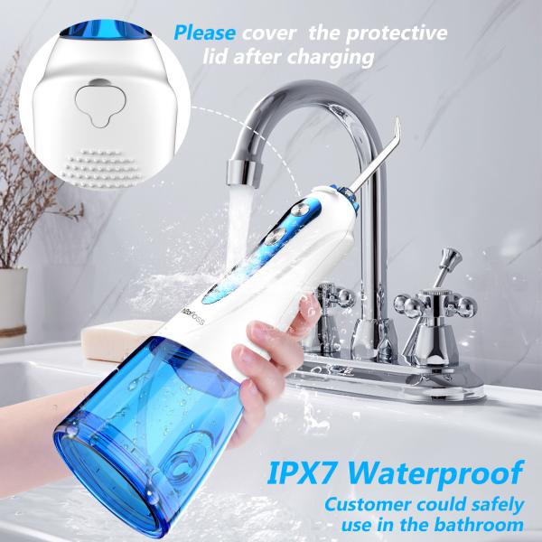 Electric Water Flosser Rechargeable For Oral Health Waterproof IPX7 5 Modes Water Pick Cordless Advanced Power Flosser Dental Water Jet Aquarius Water Flosser