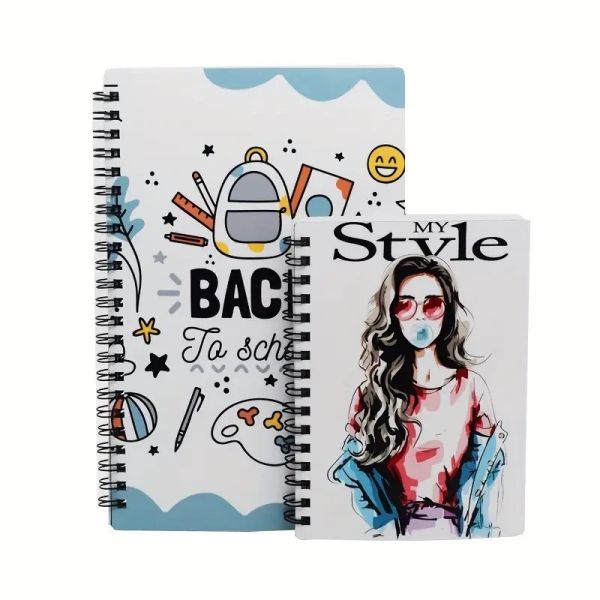 Cuaderno de espiral de sublimación PET en blanco para impresión a doble cara, cuaderno de bricolaje con encuadernación en espiral personalizada