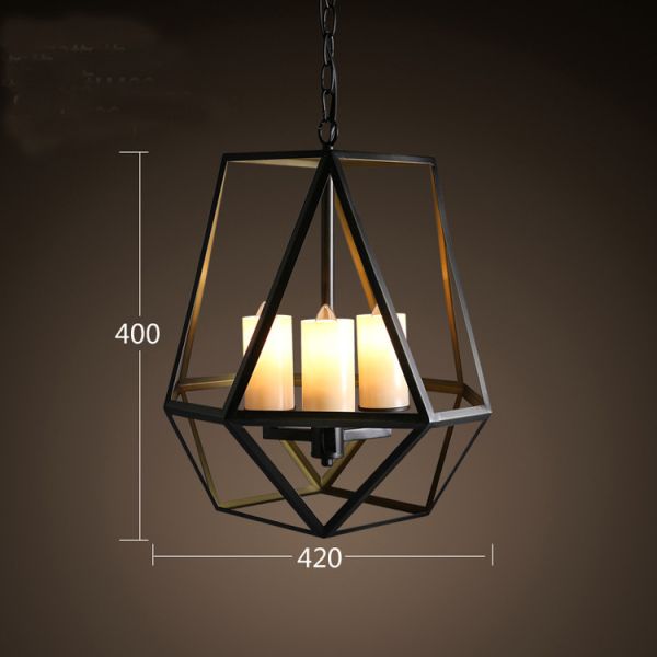 Vintage Retro Loft Industrial Black Painted Wrought Iron Bird Cage Chandelier(WH-CI-123)