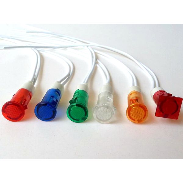 120v 220V Round  Neon Panel Indicator Light Lamp 10mm with cable HIFI DIY