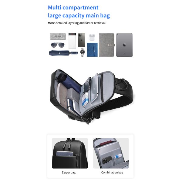 Минглу Противоплёски ткань мужской одностепенный рюкзак мужской рюкзак