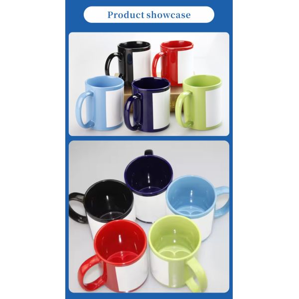 11oz Scratch White Ceramic Cup Gradient Design Factory Direct Sublimation Colorful Promotional Business Gifts