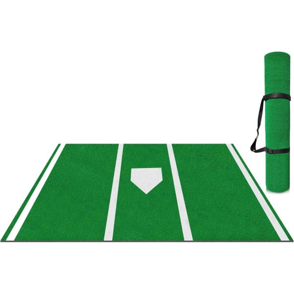 Green/Blue/Red Baseball Hitting Mat 12' x 6' Pile height 15mm Indoor Outdoor Training