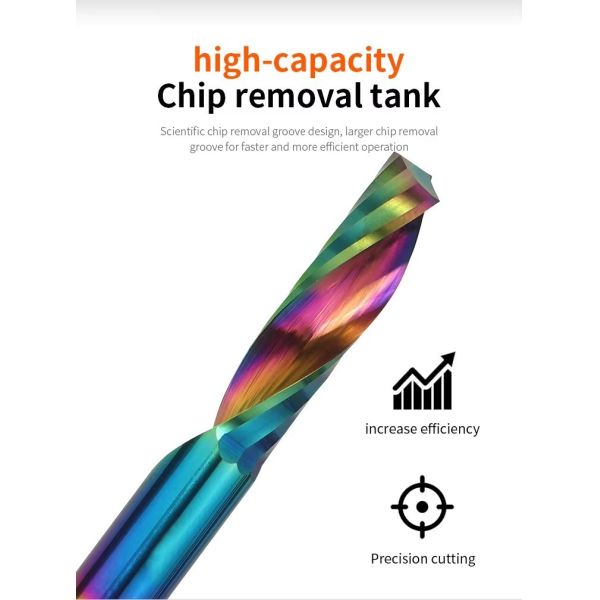 Hotsale YingBa DLC 1FDown Cut Tungsten Steel 6*22*50 For PVCand Acrylic CNC Wood Bit