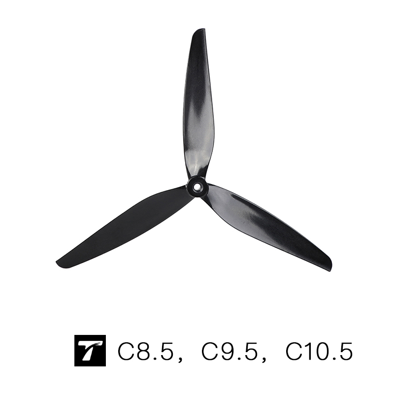 1Pairs 7.5X4.6 8.5X5 9.5X5 10.5X5 T-Hobby Plastic Propeller 3 Blades Black Carbon Reinforced Nylon For Rc Fpv Drone