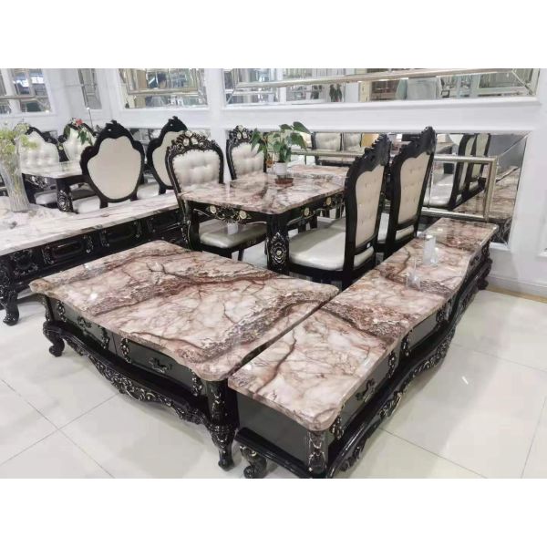 Faux Marble Surface Solid Oak Tv Stand , High Hardness Natural Wood Tv Cabinet