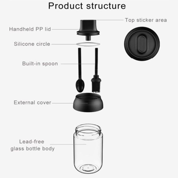 Прозрачные стеклянные контейнеры Condiment приправляя опарникы специи кухни