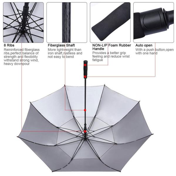oversized extra large 68 inch Super Strong Wind Proof Vented Golf Umbrella With Custom Logo Printing