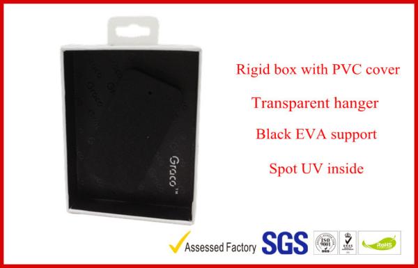 Grey Board Gift Packaging Boxes with Clear 0.4mm PVC Transperent Cover for IPhone / Ipad Mini Case