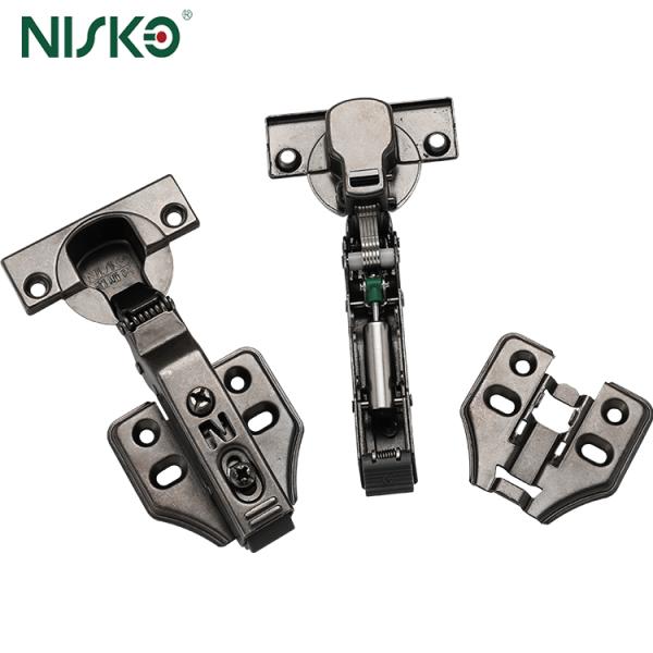 Bisagras de puerta de armario con revestimiento de níquel 3D, cierre suave, puerta de madera, herrajes para muebles de cocina