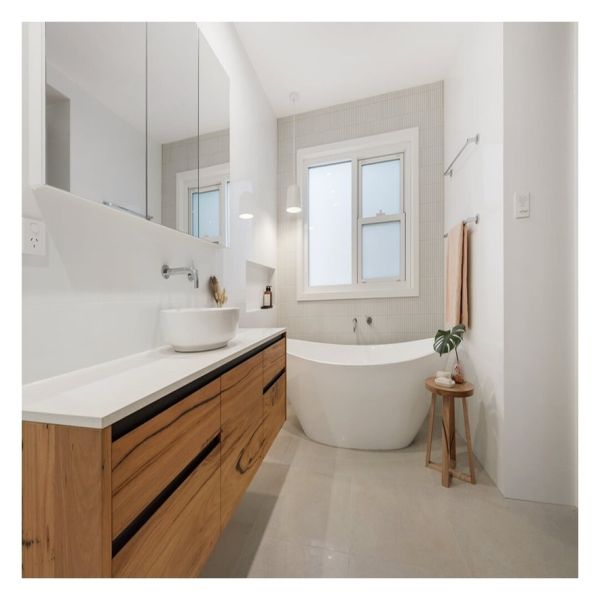72 Inches Rectangle Solid Surface Double Sink Bathroom Vanity with Customization