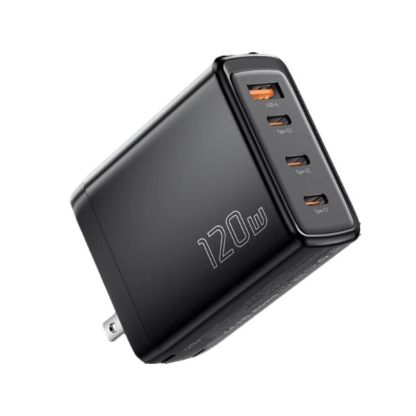Essagar GaN Chargers 120W USB Type-C  3 Type C And 1 USB A Fast Cell Phone Wall Charger