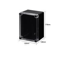 Capo transparente Base negra tornillos de plástico IP66 plástico estanco de unión de sello caja 170 * 120 * 100mm