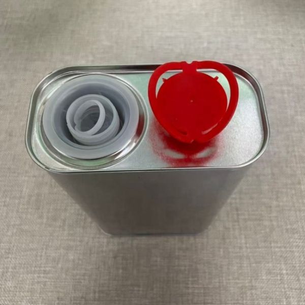1L Rectangle Oive Oil Tin Cans Silver Square Metal Tinplate for Food Cooking Oil