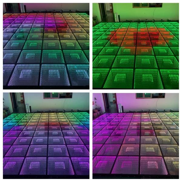 50x50cm LED Light Dance Floor Tempered Glass Waterproof Mirror RGB Panels Mats Tiles