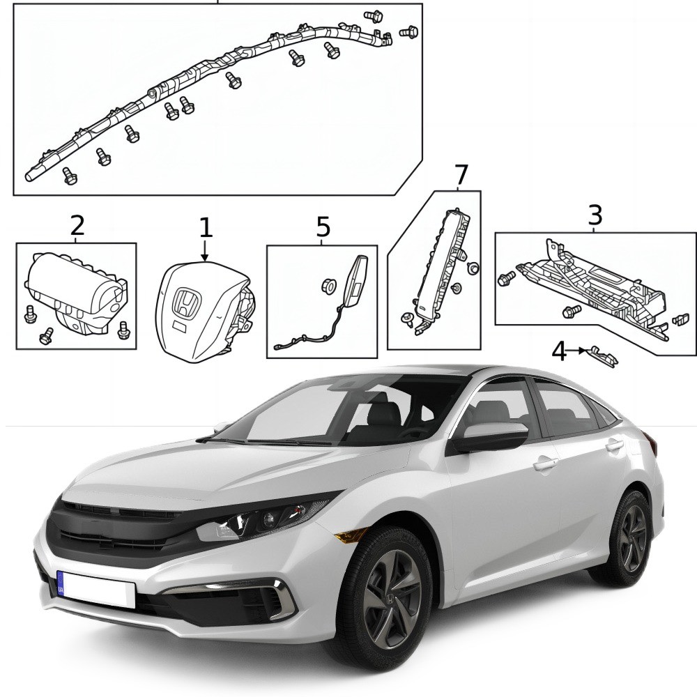 Car Fitment HONDA ABS Full Range Auto Accessories for Civic 21-23 77801-T20-A80ZA OEM
