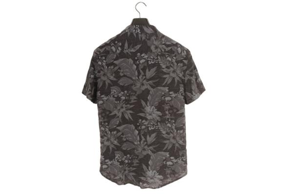 Summer Printed Short Sleeve Shirts 100% Viscose Printed Silk Shirt Mens