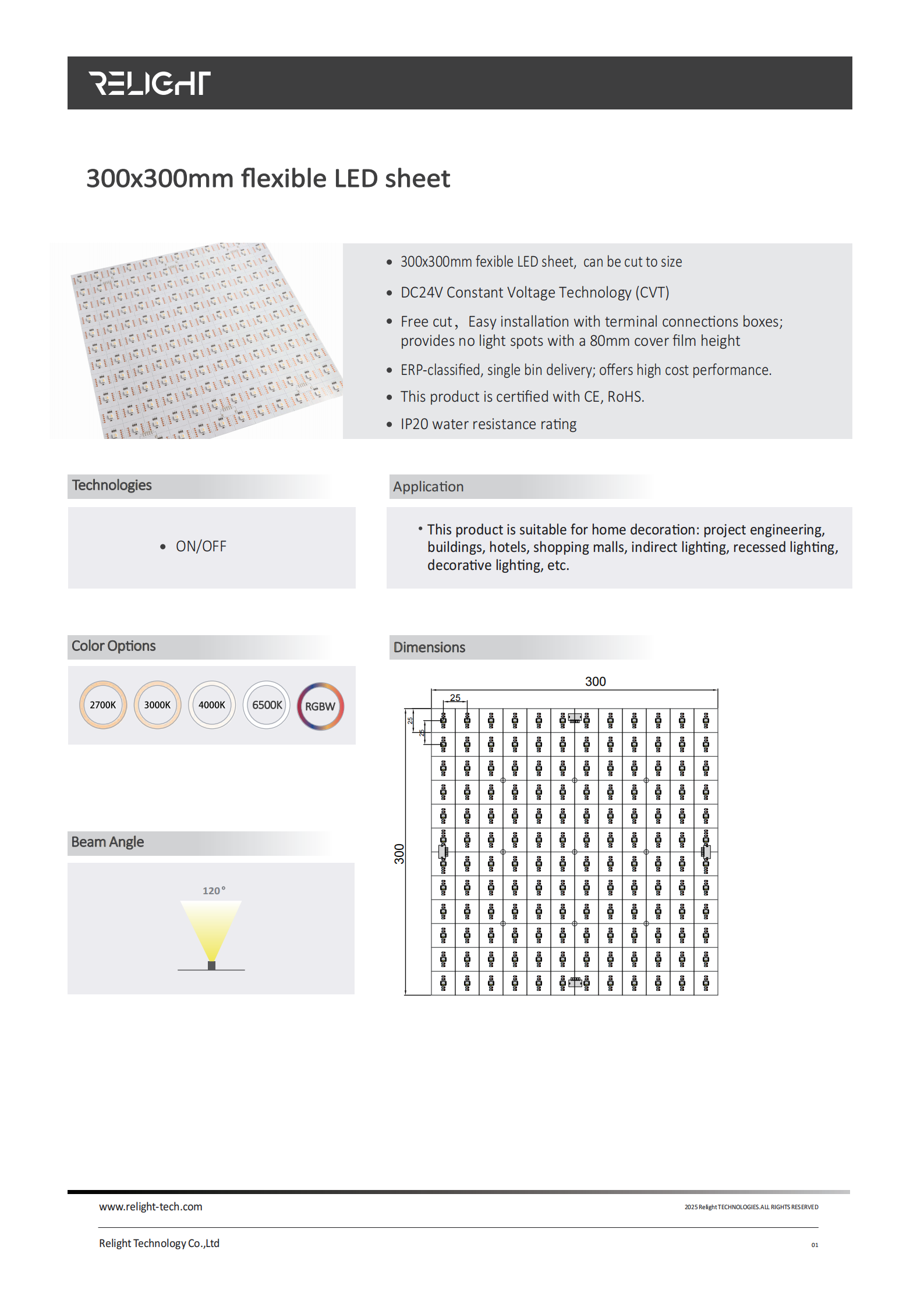 300x300MM Free Cut RGBW LED Flexible Sheet ,  Paper Thin Led Light Sheets