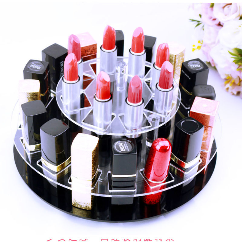 Supermarket High Grade Cold-rolled Sheet Acrylic Lipstick Holder with Rotating Design