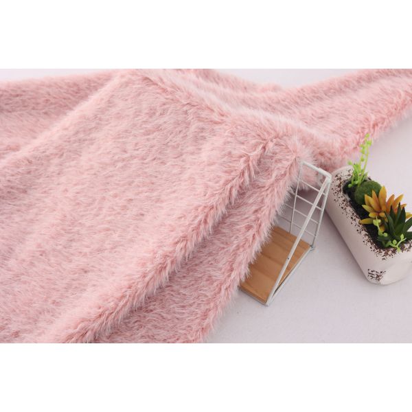 Recycled 100% Polyester Fabric Plush Thick Faux Fur Noble Consort Toka Fur Suede Composite Fabric Women's Clothing Bag Shoes