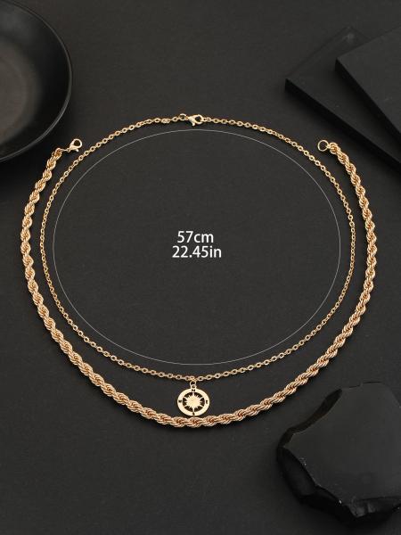 Fashion Double Layer Necklace Compass Necklaces For Women Jewelry Gifts