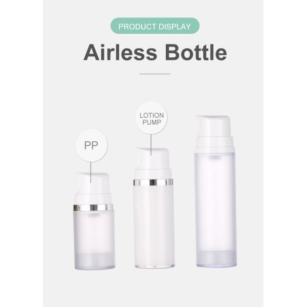Stock White Cream Plastic Airless Pump Bottle for Lotion Facial Cleanser & Skin Care Serum 50ml/100ml/150ml Screen Printed
