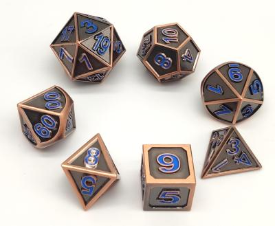 Zinc Alloy DND Mini RPG Dice Set 7 Pcs Polyhedron Wear Resistant