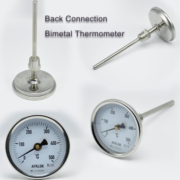 Термометр биметалла заднего соединения 500 градусов промышленный