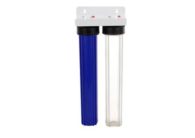 20'' slim twin sump blue  water filter housings with 1 inch in/out port