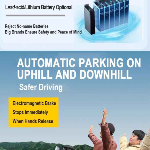 Scooter de movilidad eléctrica de cuatro ruedas para personas mayores, 53 kg, con frenado automático