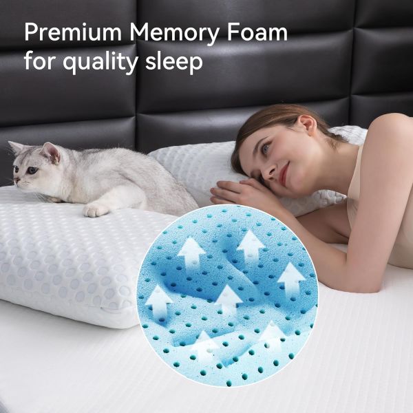 Experience Ultimate Comfort with Our Dual-Sided Gel Memory Foam Pillow Washable Cover