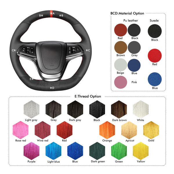 Mewant Genuine Leather and Suede Steering Wheel Cover for Holden Calais Caprice Commodore SS Ute SS interior accessory