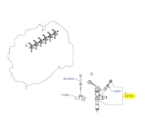 SK460-8 SK480-8 Excavator Engine Parts P11C VH23670E0351 Injector