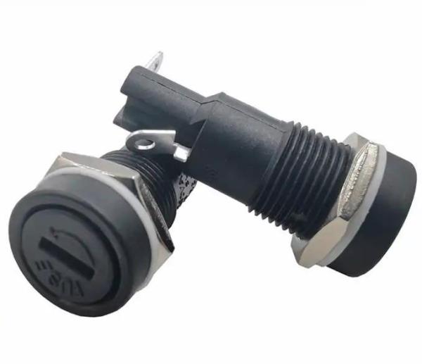 Electrical Glass Tube Fuse Holders Panel Mount Flame Retarded