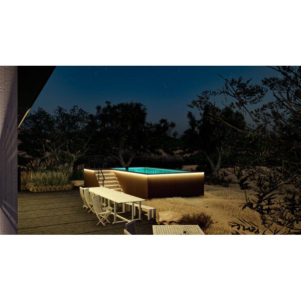 Ground Container Pools Prefab Swimming Pool Made of Composite Steel Plate and FRP