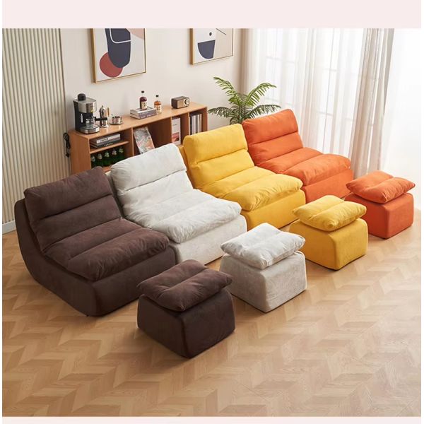 Wholesale Modern Living Room Backrest Cushion Lazy Lounge Recliner Sofa Chair Single Seat Bean Bag Sofa for Apartment Balcony