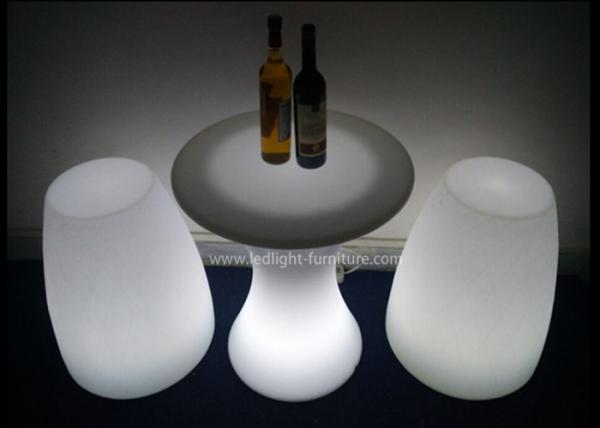 60cm Height Small Poseur LED Bar Table And Chair With Sturdy Metal Base And Stand