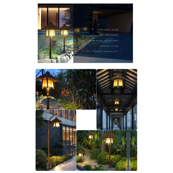 IP65 Outdoor Lamp Solar Garden Street Light Chandelier With Pole And Battery